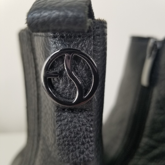 Franco Sarto Black Leather Shay Western Fashion Booties Size 6.5M Ankle Boots - Picture 6 of 11